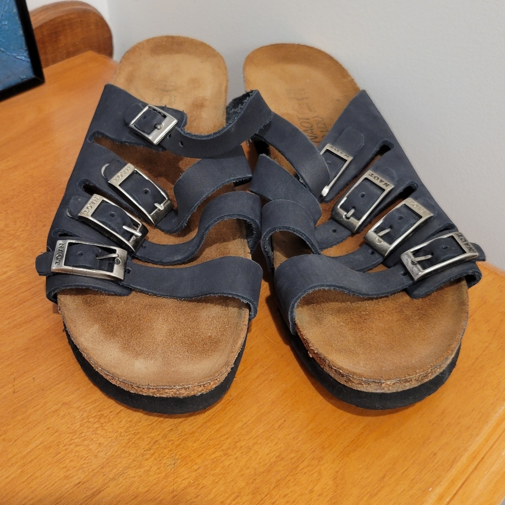 Naot Nwot Black Strappy Sandals with Buckles 39